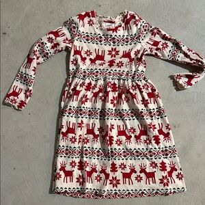 Hanna Andersson Red and White Reindeer Dress